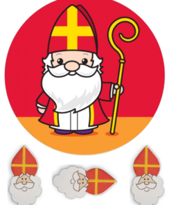 Eetbare print Sinterklaas met staf 20cm