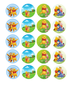 Eetbare print Winnie the Pooh Cupcakes Mini