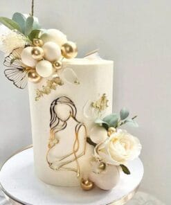 Babyshower Caketopper Acryl Goud (set 3)